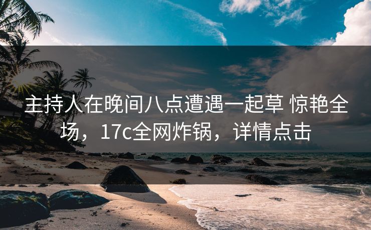 主持人在晚间八点遭遇一起草 惊艳全场，17c全网炸锅，详情点击