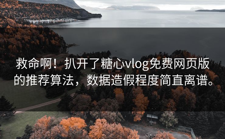 救命啊！扒开了糖心vlog免费网页版的推荐算法，数据造假程度简直离谱。