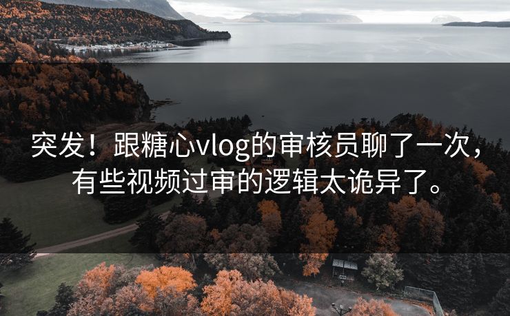 突发！跟糖心vlog的审核员聊了一次，有些视频过审的逻辑太诡异了。