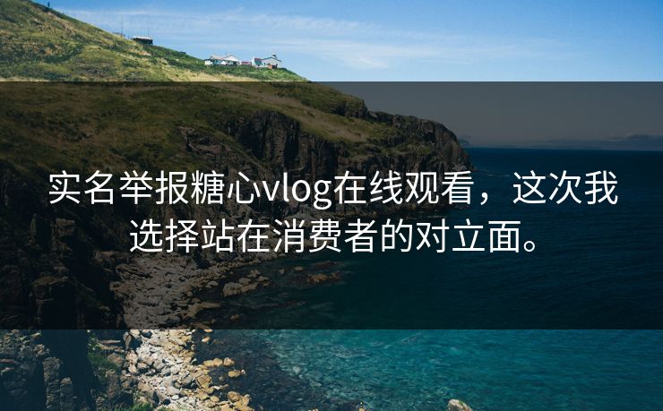 实名举报糖心vlog在线观看，这次我选择站在消费者的对立面。