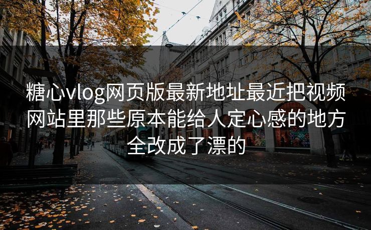 糖心vlog网页版最新地址最近把视频网站里那些原本能给人定心感的地方全改成了漂的