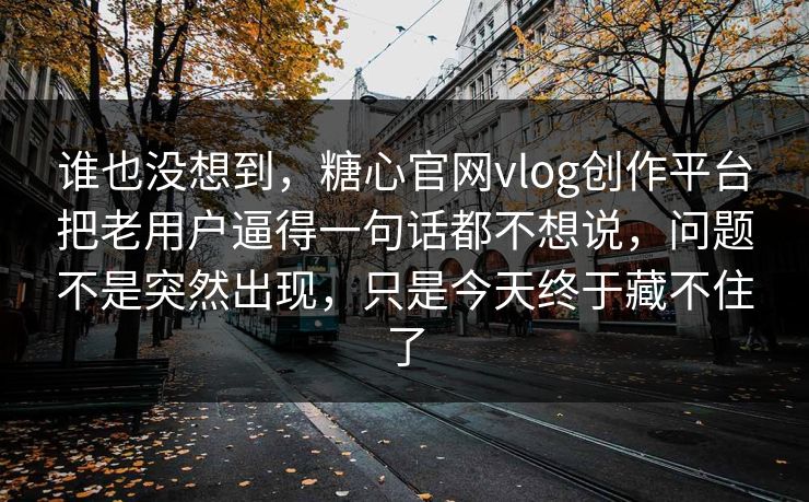 谁也没想到，糖心官网vlog创作平台把老用户逼得一句话都不想说，问题不是突然出现，只是今天终于藏不住了